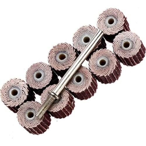 10pcs 240 Grit Flap Grinding Wheels Sanding Disc Sander Rotary Tool+1pc Mandrel