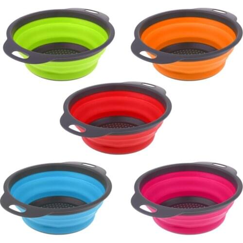 Ultra-light Collapsible Kitchen Colander/ Strainer Perfect for Draining Pasta, Vegetable, Fruits