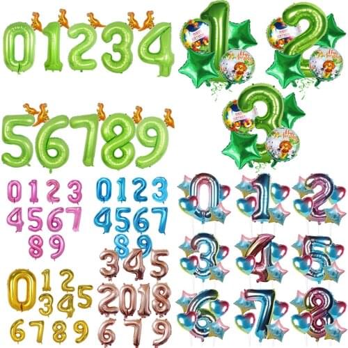 WEIGAO Birthday Balloons Rose Gold Number Foil Balloons 0 1 2 3 4 5 6 7 8 9 Years Happy Birthday Party Decorations Kids Globos