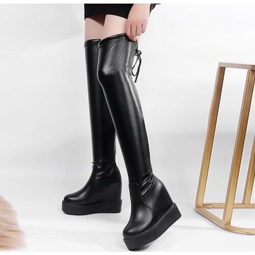 Sexy Thigh High Boots Women Heighten Platform High Heels Fashion Warm Winter Shoes Women Brand Design Over The Knee Boots 2021