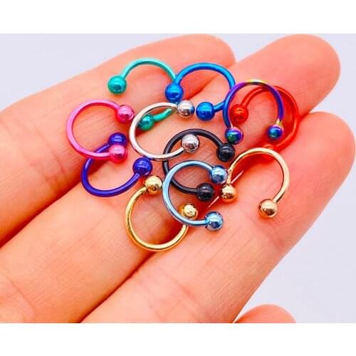 1Pc Fashion Nose Rings Stainless Steel Helix Nose Lip Eyebrow Ear Piercings CBR Body Piercings Jewelry