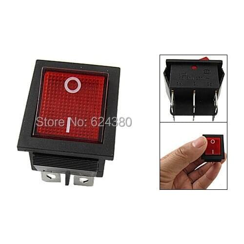 1 Pack ( 50 Pcs / Lots ) AC 16A/250V 20A/125V Red Signal Light ON-ON Two 2 Position DPDT 2P2T Snap in Boat Rocker Switch 6 Pin