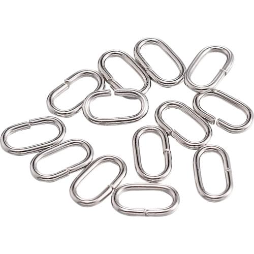 100pcs Oval Iron Jump Rings Close but Unsoldered Jump Rings for DIY Jewelry Making Bracelet Necklace 11x6x1.5mm