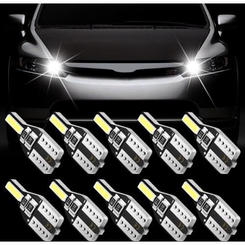 10x W5W LED T10 194 Car Lights for Nissan Qashqai Leaf X Trail Note Tiida Auto Led Interior Light Trunk Lamp Xenon 6000K 12v