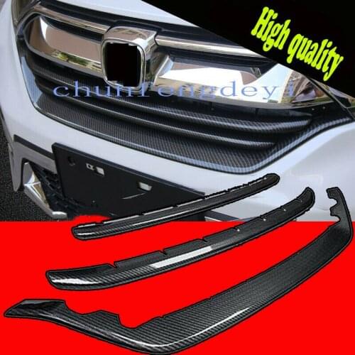 3pc carbon fiber Front Mesh Hood Bumper Grill strip for Honda CRV CR-V 2017 2018 2019