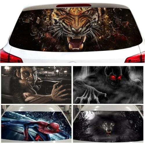 3D Car Stickers 130*70cm Large size Rear Windshield Decal Stickers Mesh Film Vinyl Sticker One Way Vision Unique Window Stickers
