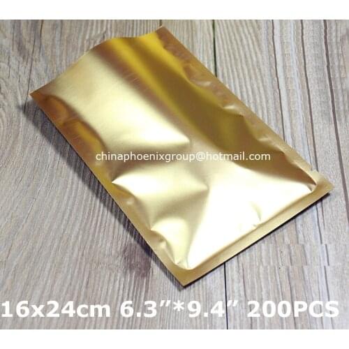 16x24cm_6.3"*9.4",200pcs aluminium foil bag non-glossy surface Matte finish vacuum bag for storage
