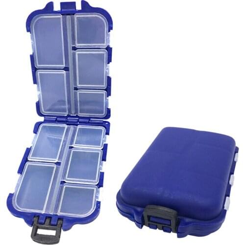 10 Compartments Medicine Pill Storage Case Box Weekly Medicine Case Plastic Fishing Lure Spoon Hook Bait Tackle Box Fishhook Box