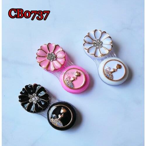 Flowers and girls Contact Lens Case Women Travel Container Holder Lovely Travel Pocket CB0737