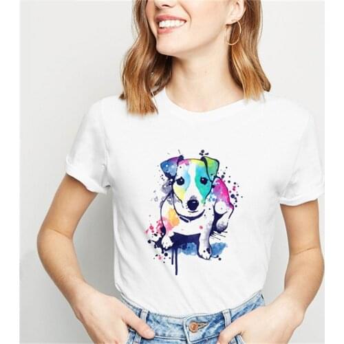 Dog Prints t shirt women clothes harajuku T-shirt women funny t shirt femme t shirt Short Sleeve streetwear ladies tee tops