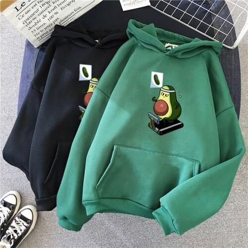 Kawaii Avocado Hoodie Clothes Men Couples Harajuku Pink Cartoon Daily Casual Oversized Streetwear Women