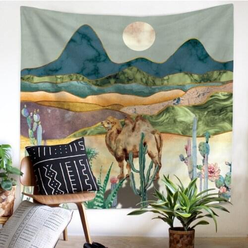 Llustration Tapestry Wall Hanging Polyester Thin Bohemia Cactus Girls Print Tapestry Beach Towel Cushion Wall Tapestries