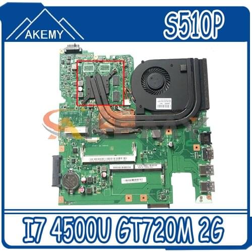 Akemy 12293-1 48.4L106.011 Motherboard For Lenovo S510P LS41P LS51P Notebook Motherboard CPU I7 4500U GT720M 2G DDR3 100% Test