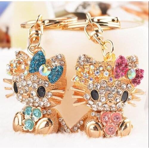 Fashion Creative Kitty KeyChain Girls Bag Ornaments Car Exquisite Gift Birthday Gift Party Favors Brand New