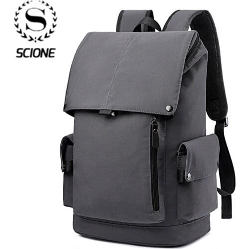 Scione Mens waterproof backpack Casual business computer backpack For Men 2020 Lady Anti-theft Travel Backpack Gray