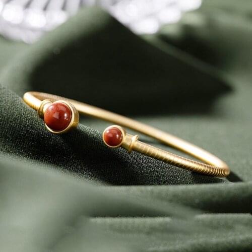 Original design enamel porcelain beads bracelet Chinese style retro exquisite creative unique craft spiral CHARM Silver Jewelry