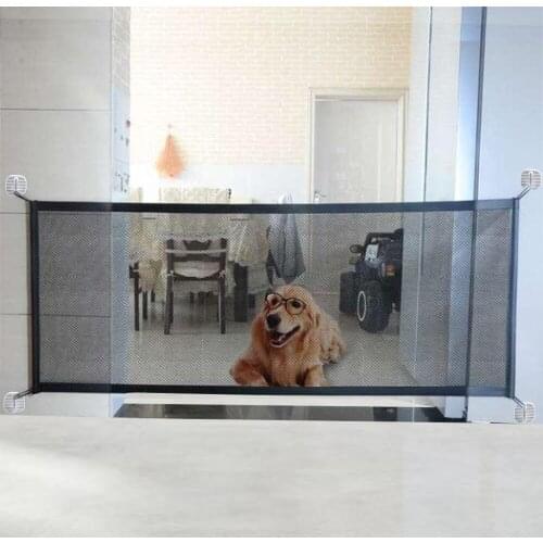 Portable Dog Cat Magic-Gate Isolation Net Safe Guard Pet Fences Indoor and Outdoor Protection