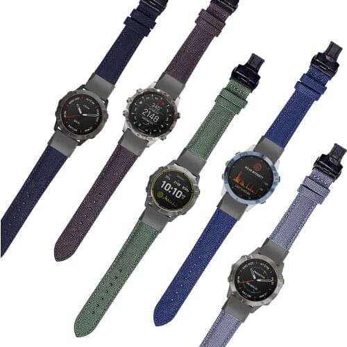 Easy fit Canvas Nylon Watchband Strap For Garmin Fenix 6 6X Pro/Enduro/tactix Delta/MARQ QuickFit Watch Band Wristband Bracelet