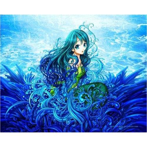 Little Mermaid Diamond Painting Full Square round drill Mosaic Rhinestones of Pictures 5d Diy Diamond Embroidery Sticker ZP-1833