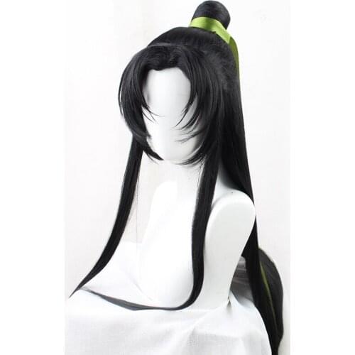 Shen Qingqiu Scum Villain Self Saving System Cosplay Long Black Heat Resistant Synthetic Hair Halloween Party + Free Wig Cap