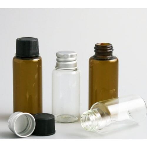 24 x 20ml 25ml Refillable Liquid Sample Collection Glass Bottles Vials Screw cap Capacity 2/3oz Sample Glass Bottle