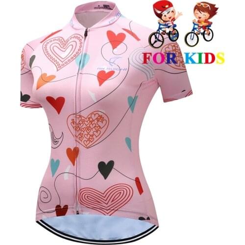 Jersey Set Summer Short-sleeved Breathable Quick-drying Roller Skating Clothing Balance Bike Sports Suit Pink Childrens Cycling