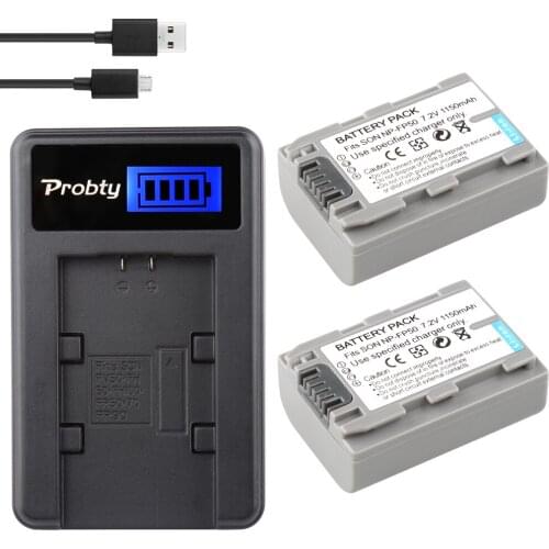 PROBTY 2psc FP50 NP-FP50 FP51 Battery + LCD Charger for SONY DCR-DVD105 DVD405 DVD605 DCR-HC21 DCR-HC26 DCR-30 DCR-HC28 PM094