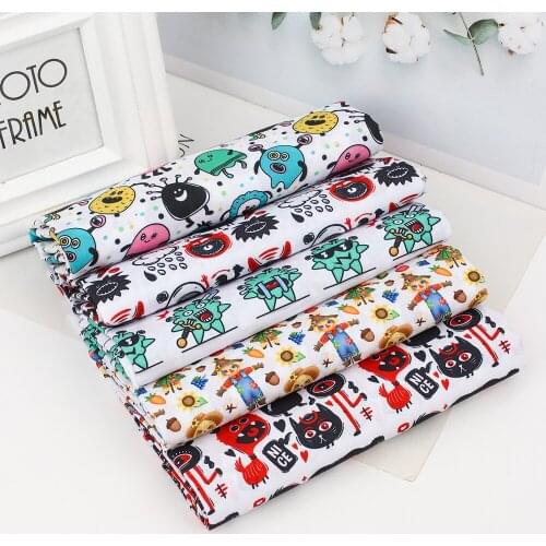Polyester Cotton Fabric Printed Cloth Sheets DIY Dress Supplies Handmade Bags Materials Home Textile Patchwork 45*150cm 1pc