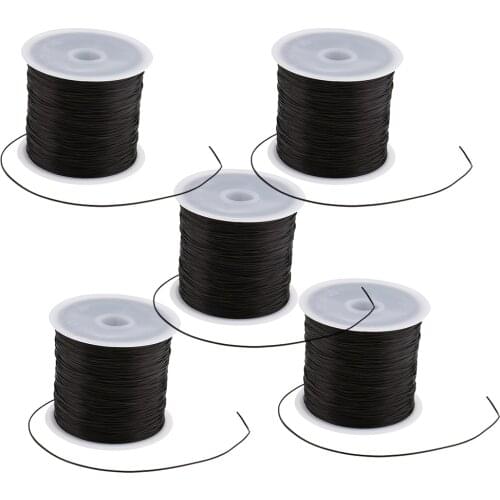 2 Rolls 60M Elastic Black Salon Hair Weave Sew Decoration Thread for Wig Weft Sewing Making Hair Extensions Stretch Yarn