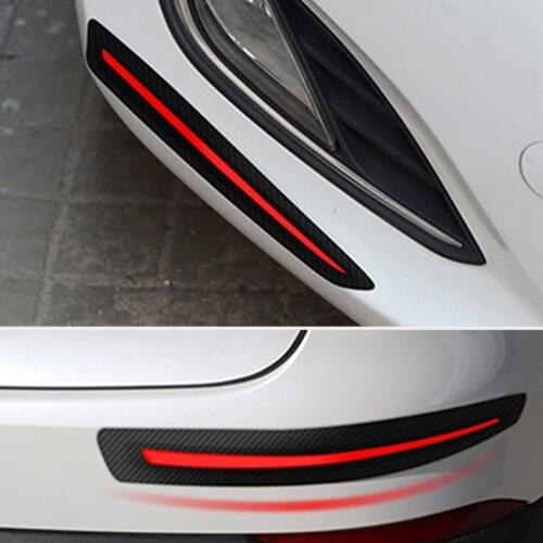 2PCS Universal Car Bumper Protector Stickers Auto Front Rear Bumper Door Protector Guard Scratch Sticker Strip Rubber Styling