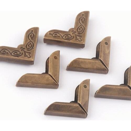20mm Bronze Metal Protection Vintage Box Corner Decorative Wood Book Corner Clip 20Pcs