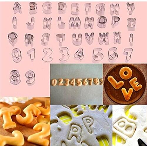 37 Pcs Cake Decorating Mold Alphabet Letter Number Fondant Icing Cutter Set Cake Mold home garden tools Accessories