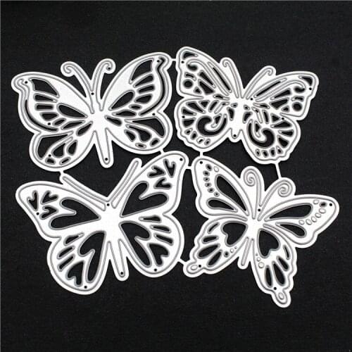 4pcs Butterflies Metal Cutting Dies for DIY Embossing Die Cuts Scrapbooking Photo Album Paper Cards Decorative Crafts 2021