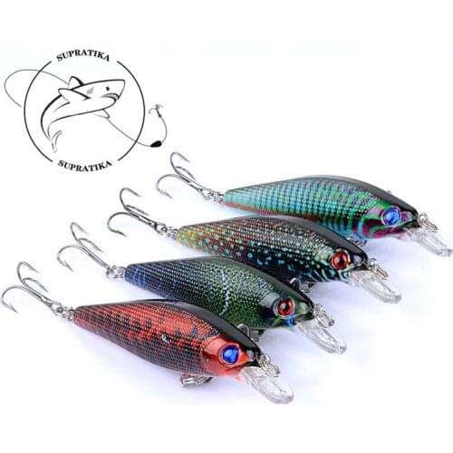 4Pcs/Lot 3D Painting Minnow Fishing Hard Baits 6.5cm/6.6g Lifelike Wobbler Crankbait Artificial Bass Swimbait Tackle