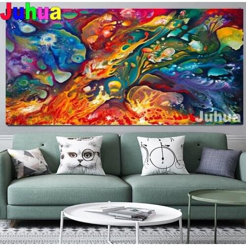 Abstract lines diamond painting Full square round Diamond mosaic cross stitch art 3D drill coloful Waves gift Wall Art