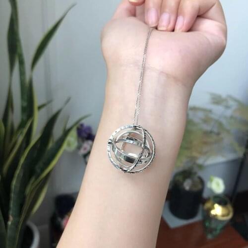 Astronomical Sphere Ball Pendant Necklace Finger Hoop Pendant Cosmic Lover Jewelry Gifts NIN668