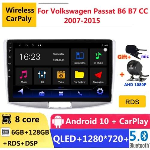 6G RAM 2 din android 10 car radio auto stereo for Volkswagen VW Passat B6 B7 CC 2007-2015 navigation GPS DVD Multimedia Player
