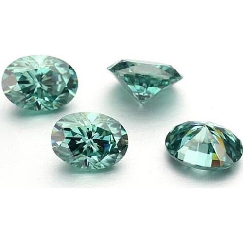 Free shipping Clear DVVS light Green Color shining moissanites 1ct-6ct oval shape fancy Cut Moissanites diamond For Jewelry