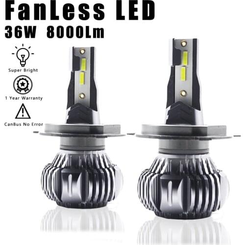 Fanless LED Car Headlight Bulb H7 LED CanBus No Error 6000k White H4 Hi/Lo LED H8 H9 H11 Automotive Headlamp