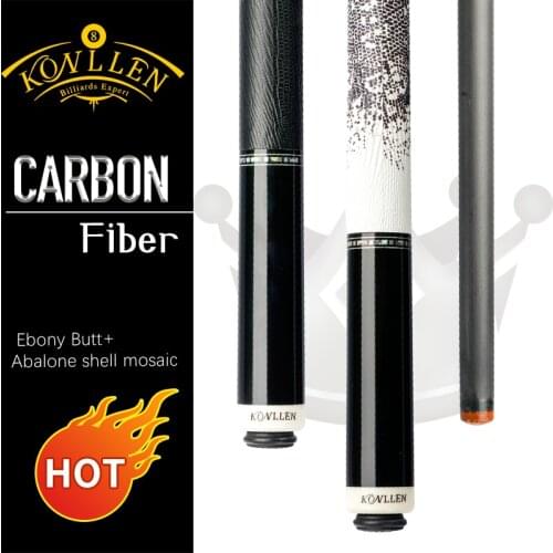 KONLLEN Billiard Real Inlay Carbon Fiber Pool Cue Stick Carbon Energy Technology Leather Grip Professional Billiards Stick Kit