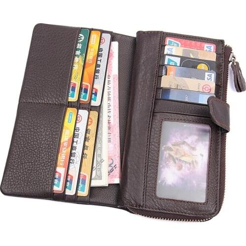 J.M.D Real Cow Leather Long Cluth Bag Vintage And Fashion Wallet Classic And Big Capacity Card Holder Case For Men 8159Q