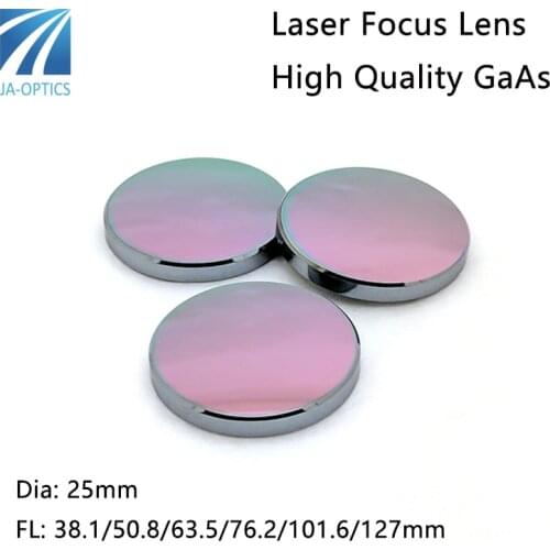 GaAs Laser Focus Lens Dia. 25mm FL38.1 50.8 63.5 76.2 101.6 127mm for CO2 Laser Cutting Engraving Machine