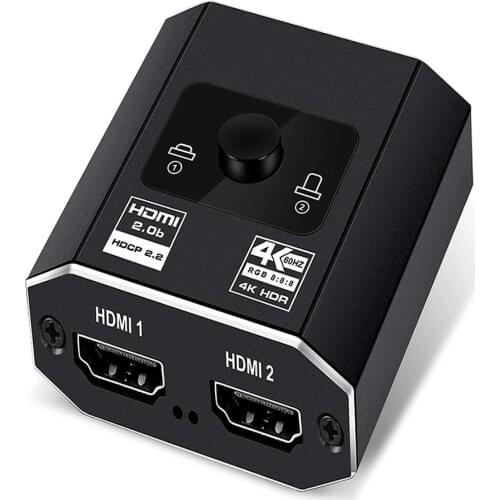 HDMI 2.0 Smart Switcher With one For Two 4K HD Two in one out Converter Signal Switching With AB 4k60hz HDCP 2.2