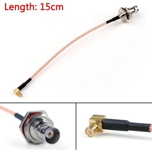 Artudatech 15cm Cable BNC Female Jack To MCX Male Plug Right Angle RG316 6in Jumper Pigtail
