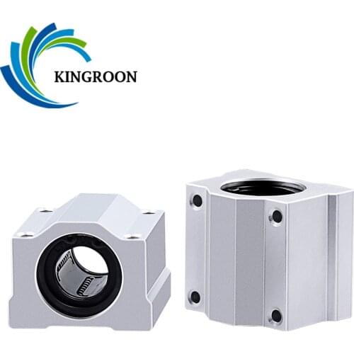 KINGROON 2pcs Linear Motion Ball Bearing Slide Block Bushing SCS8UU SC10UU SCS12UU SCS16UU Linear Shaft CNC 3D Printer Parts