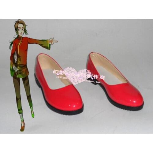 Axis Powers Hetalia China Wang Yao Red Halloween Cosplay Shoes H016