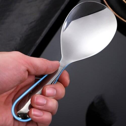 Stainless steel rice spoon manufacturers directly for 304 rice spoon large serving rice spoon kitchen supplies