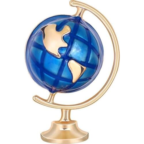 Fashion Unisex Terrestrial Globe Enamel Brooch Pin Badge Denim Jacket Decor