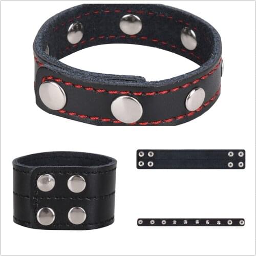 Mens Leather Ball C-strap Genuine Mention Penis Bracelet Ring Gay Testicle Cage Cock Ring Erection Enhancing Bondage Underwear