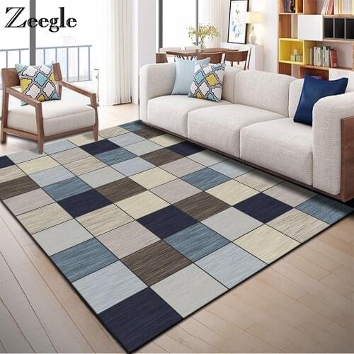 Zeegle Nordic Carpets Non-slip Floor Mat Sofa Area Rugs Carpet Living Room Bedroom Kids Carpet Large Size Table Beside Mat